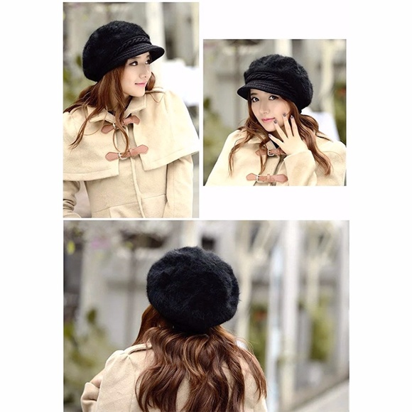 Women Girls Winter Warm Fluffy Wool Knit Hat - Picture 6 of 7