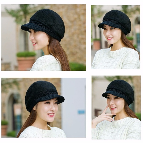 Women Girls Winter Warm Fluffy Wool Knit Hat - Picture 7 of 7