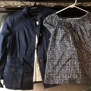 Navy blue blazer and top