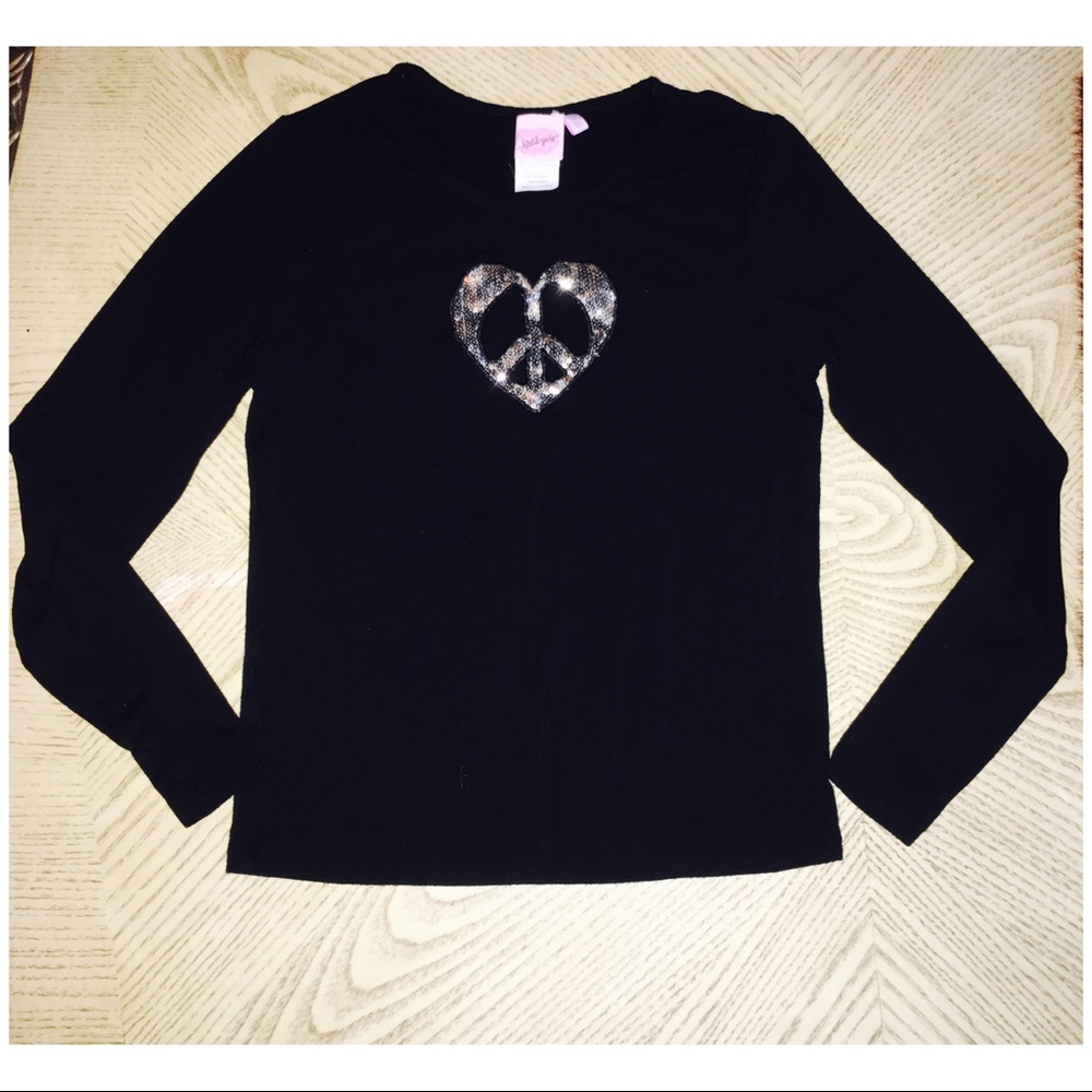 Lipstick Girls black stretch top with sequins New