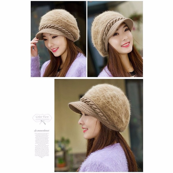 Women Girls Winter Warm Fluffy Wool Knit Hat - Picture 3 of 4