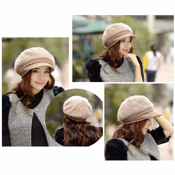 Women Girls Winter Warm Fluffy Wool Knit Hat - Picture 4 of 4