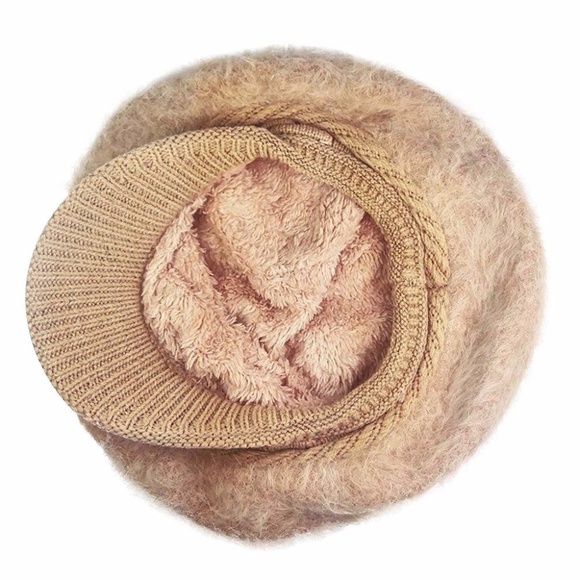 Women Girls Winter Warm Fluffy Wool Knit Hat - Picture 2 of 4