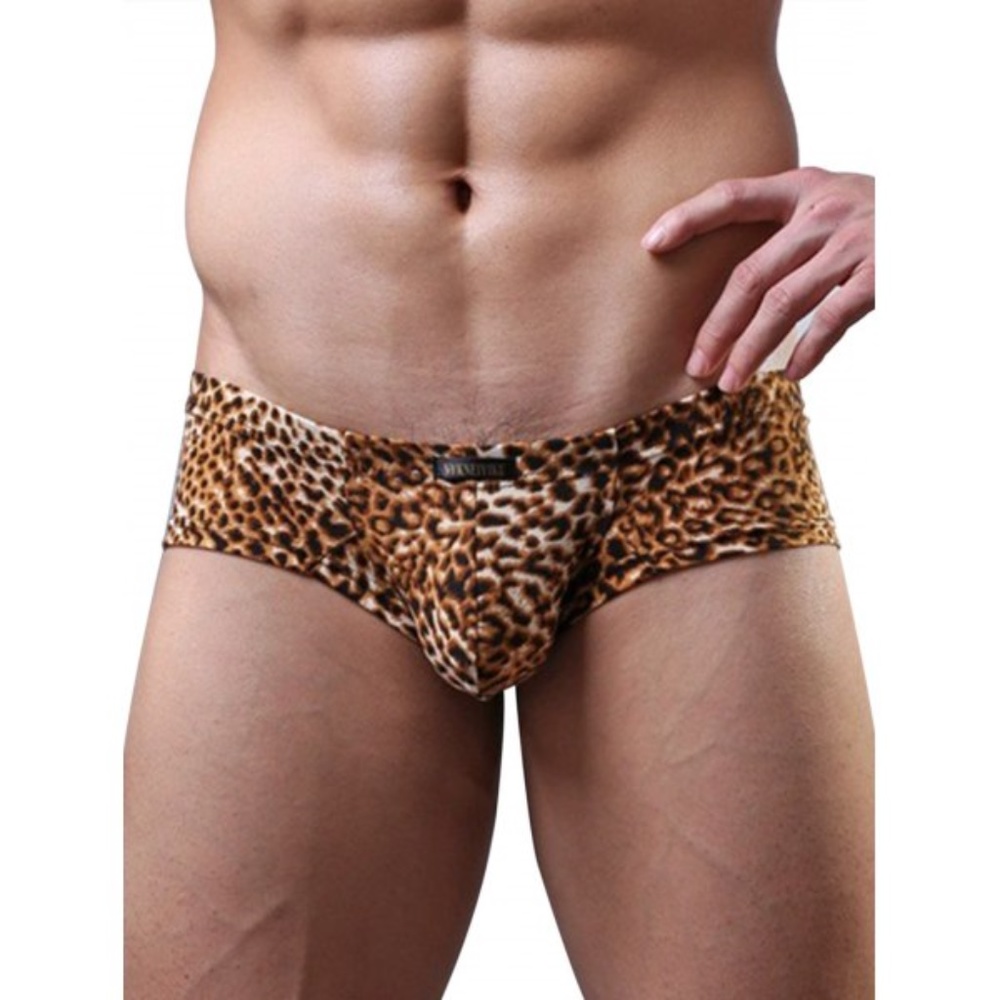 Low Waist Sexy Leopard Mini Boxer Briefs - Leopard