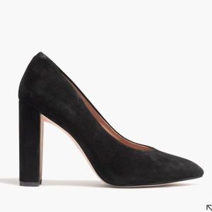 Madewell Hanne Heel black suede pumps like new!