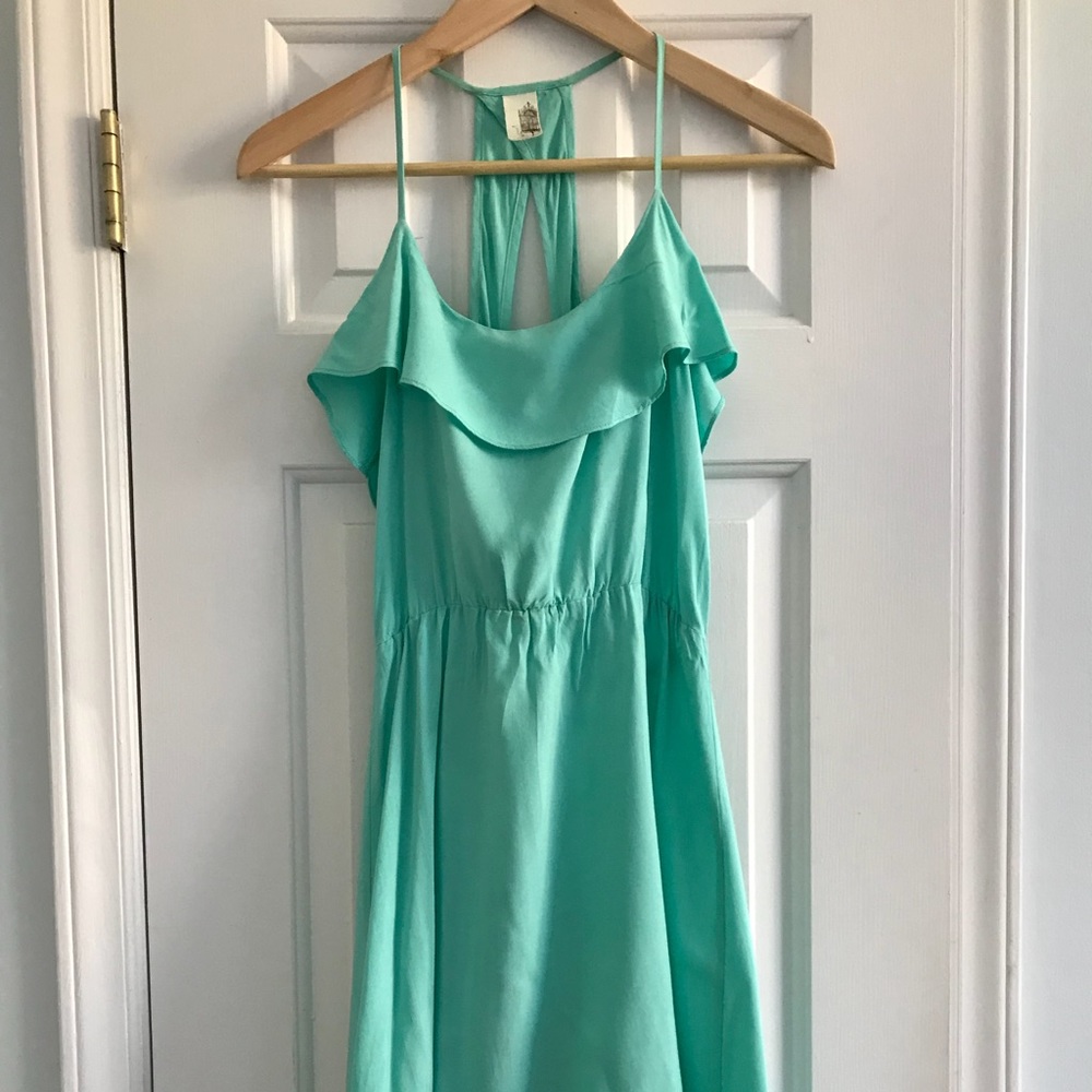Francesca’s Dress - Aqua, Small, Ruffle