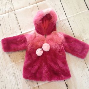 American Widgeon Pink Ombré Faux Fur Coat 3T