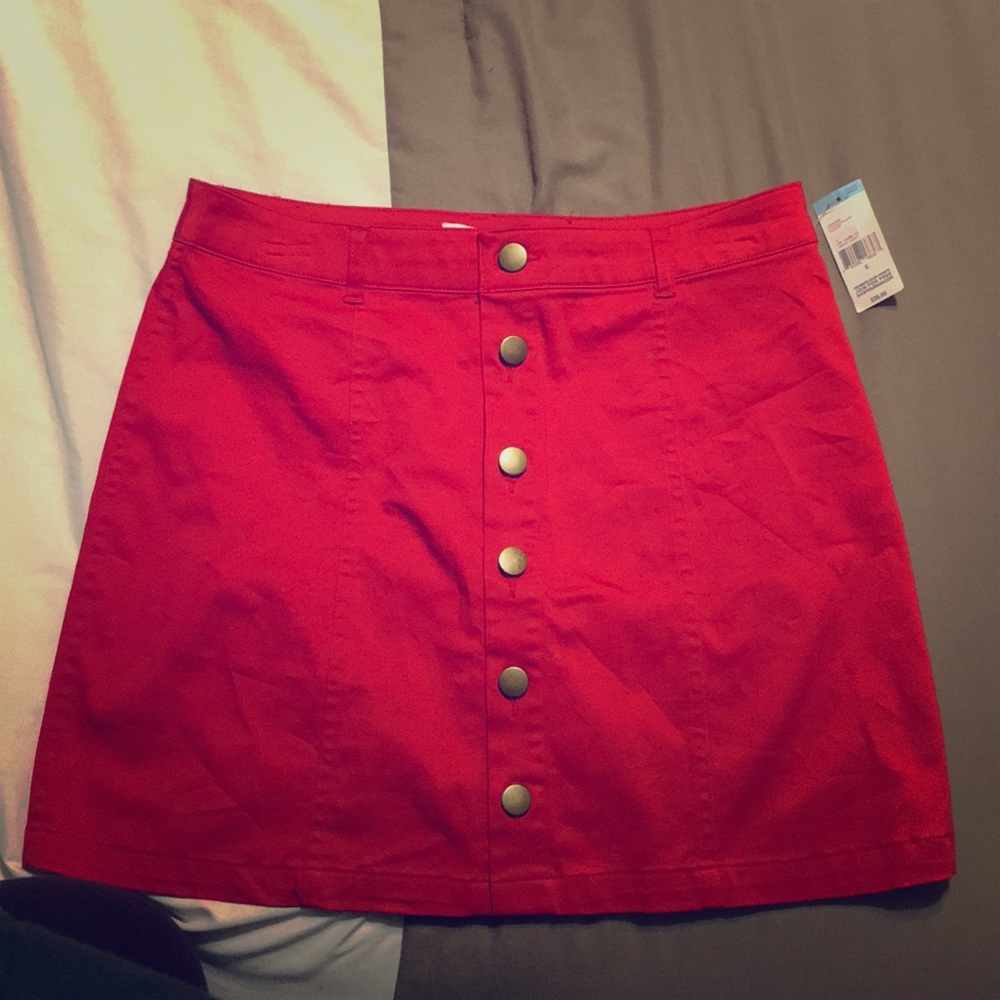 NWT red button up skirt, perfect for the holidays!