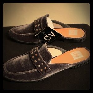 DV Amery Gray Velvet Mules 9.5M