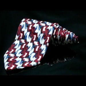 Surrey Multi Color Silk Abstract Red White Art tie
