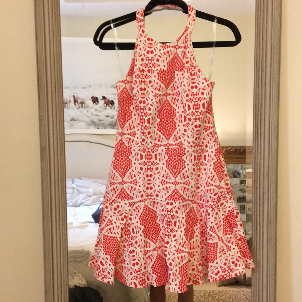 Parker Geometric Print Halter Dress
