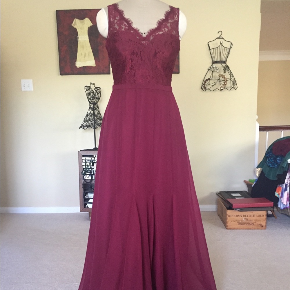 Burgundy bridesmaid dress