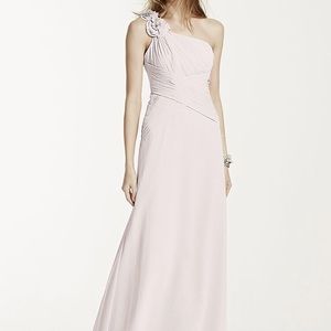 David’s Bridal Petal Long Bridesmaid Dress Chiffon