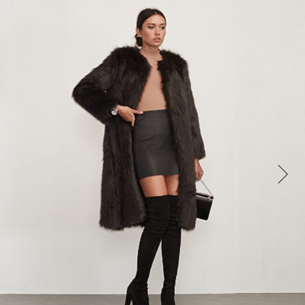 Reformation faux fur Brixton Coat XL