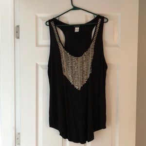 Black Sequin Venus Tunic Tank