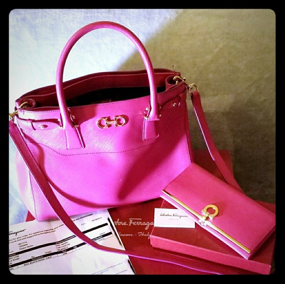 Salvatore Ferragamo satchel handbag and wallet