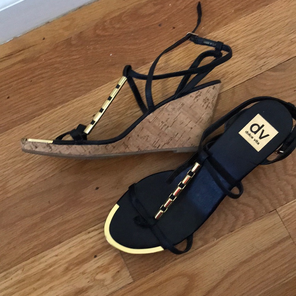 DV by Dolce vita black and gold wedges