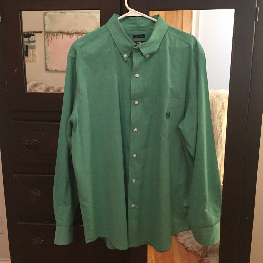 Men's green Chaps long sleeve dress shirt