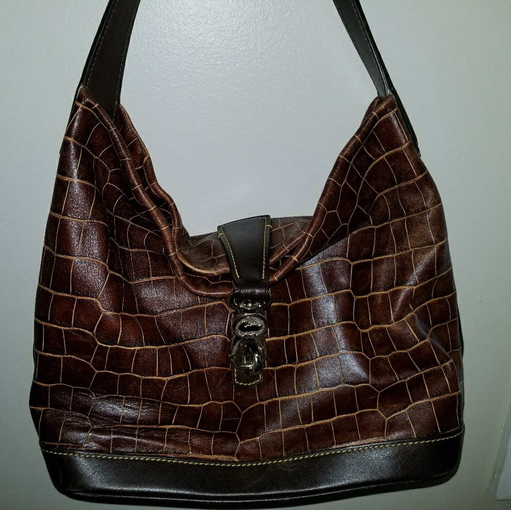 Dooney and Burke croc hobo bag