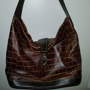 Dooney and Burke croc hobo bag