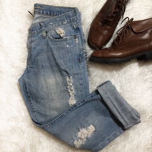 {Abercrombie & Fitch} Distressed Light Wash Jeans