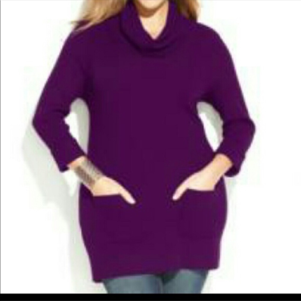 INC NWOT 3x Sweater Tunic Plum Purple