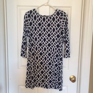 Navy and white dress