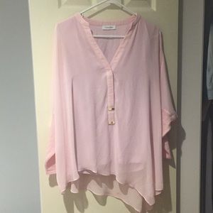 Pink Calvin Klein flowy blouse