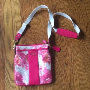Bright Pink patterned Coach cross body 🌸🎀💗