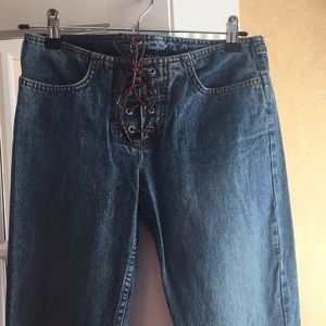 bebe lace up jeans