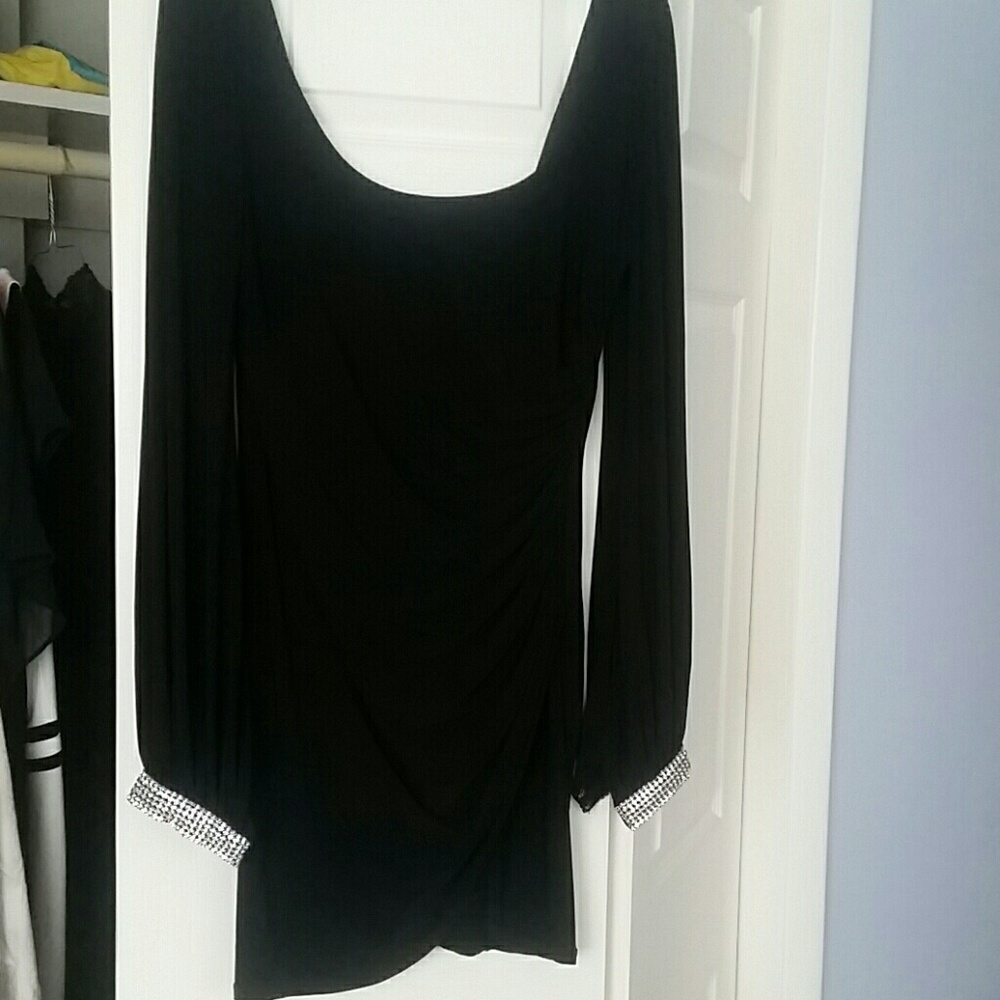 Arden b jeweled sleeve dress