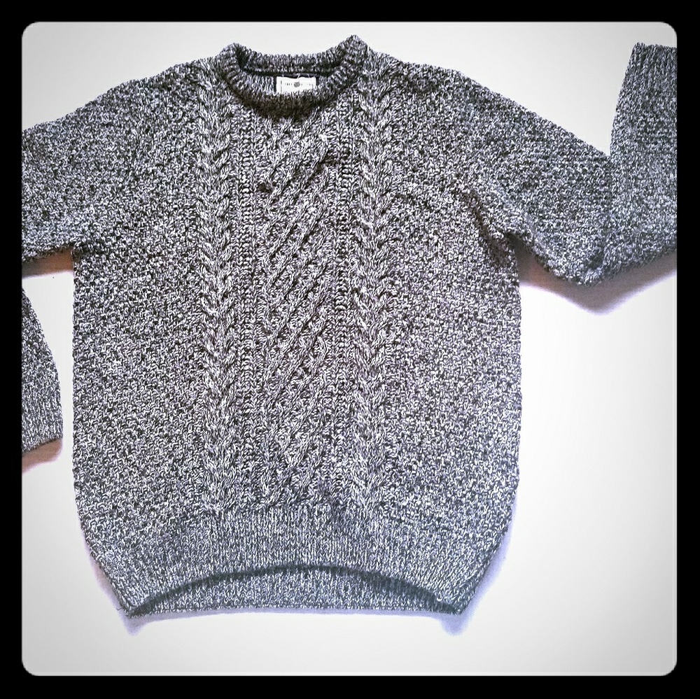 Men's black and white knit sweater