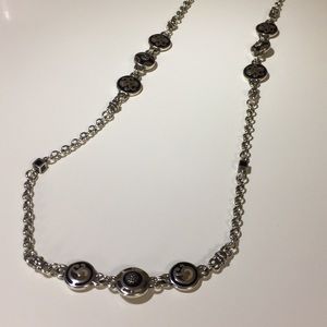 Brighton long necklace 37” silver and black