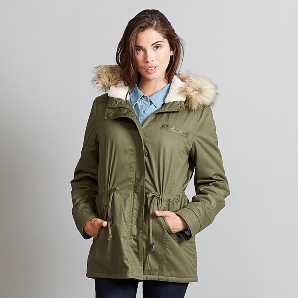 Adam Levine (OLIVE GREEN COLOR) Women Parka Size L
