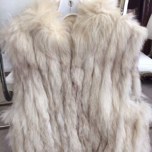 Vintage natural Norwegian blue fox vest jacket - Picture 4 of 4