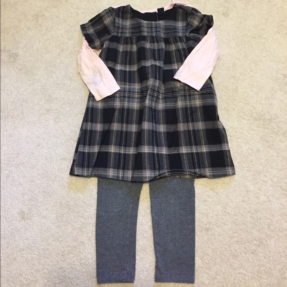 Adorable baby gap dress with shirt and leggings
