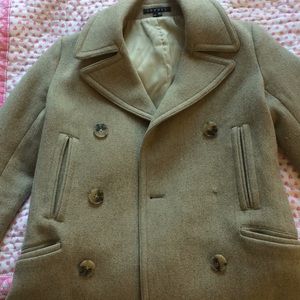 Theory Beige Wool Peacoat Size S/P