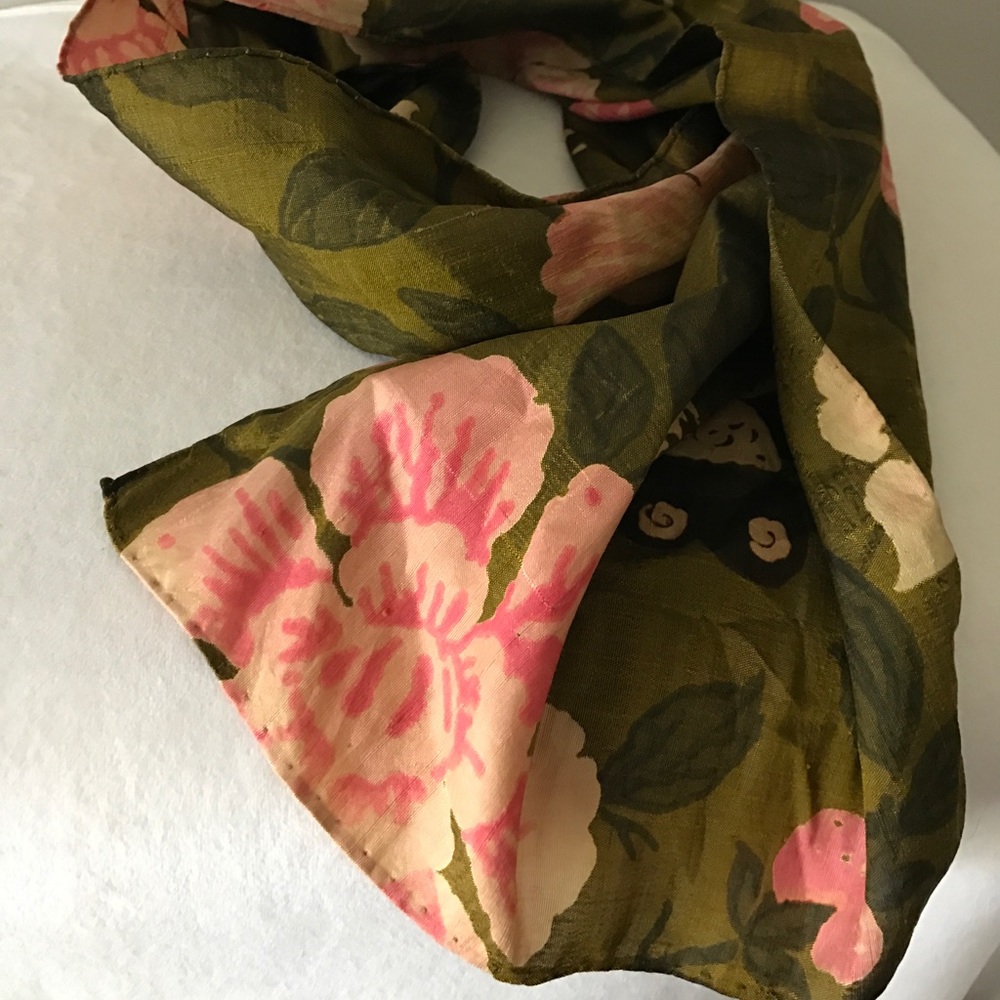 Vintage silk scarf made in Thailand