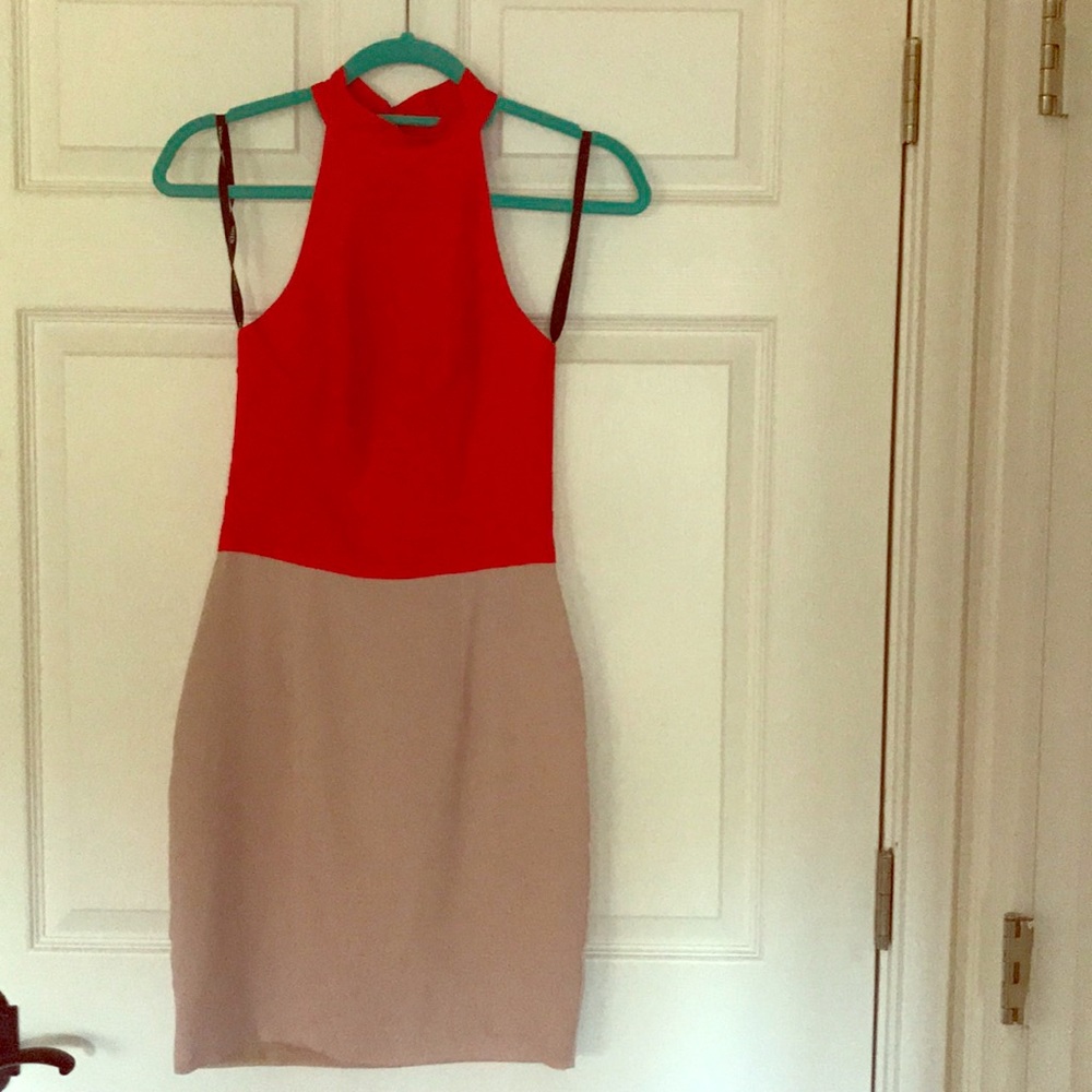 Naven reddish/orange and tan dress