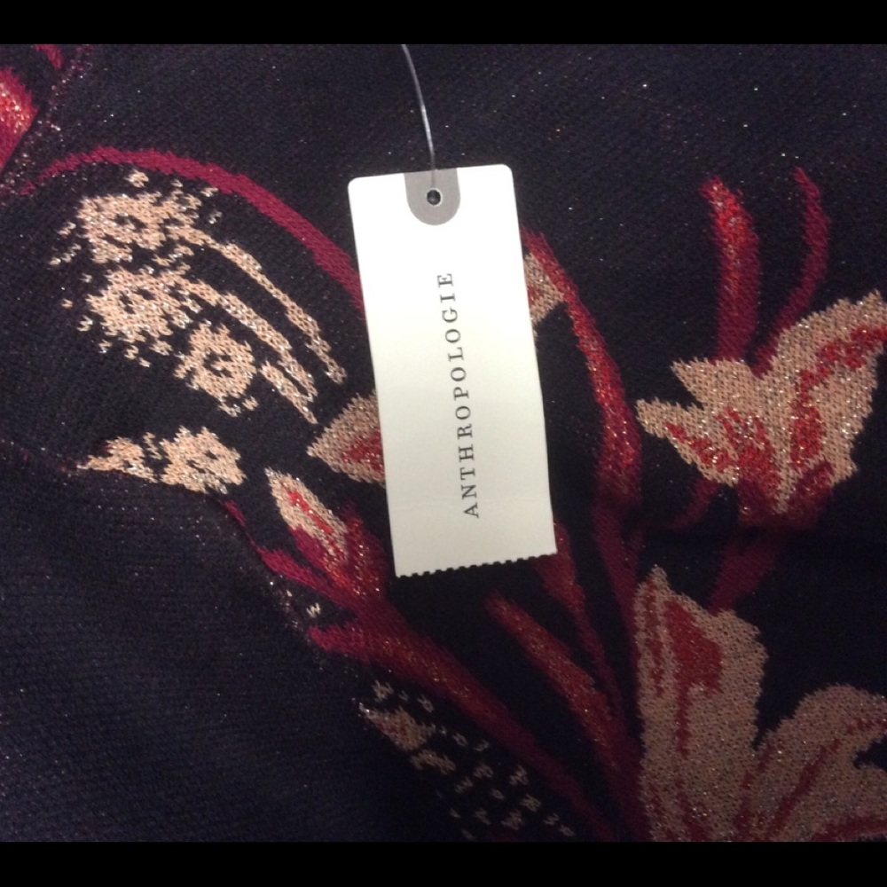 Knitted & Knotted Metallic Floral Sweater Dress  L - Picture 4 of 4