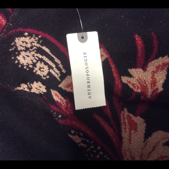 Knitted & Knotted Metallic Floral Sweater Dress L - Picture 4 of 4