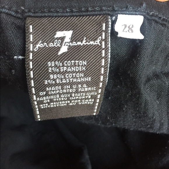 7 for all mankind the skinny!  Size 28 in black - Picture 5 of 7