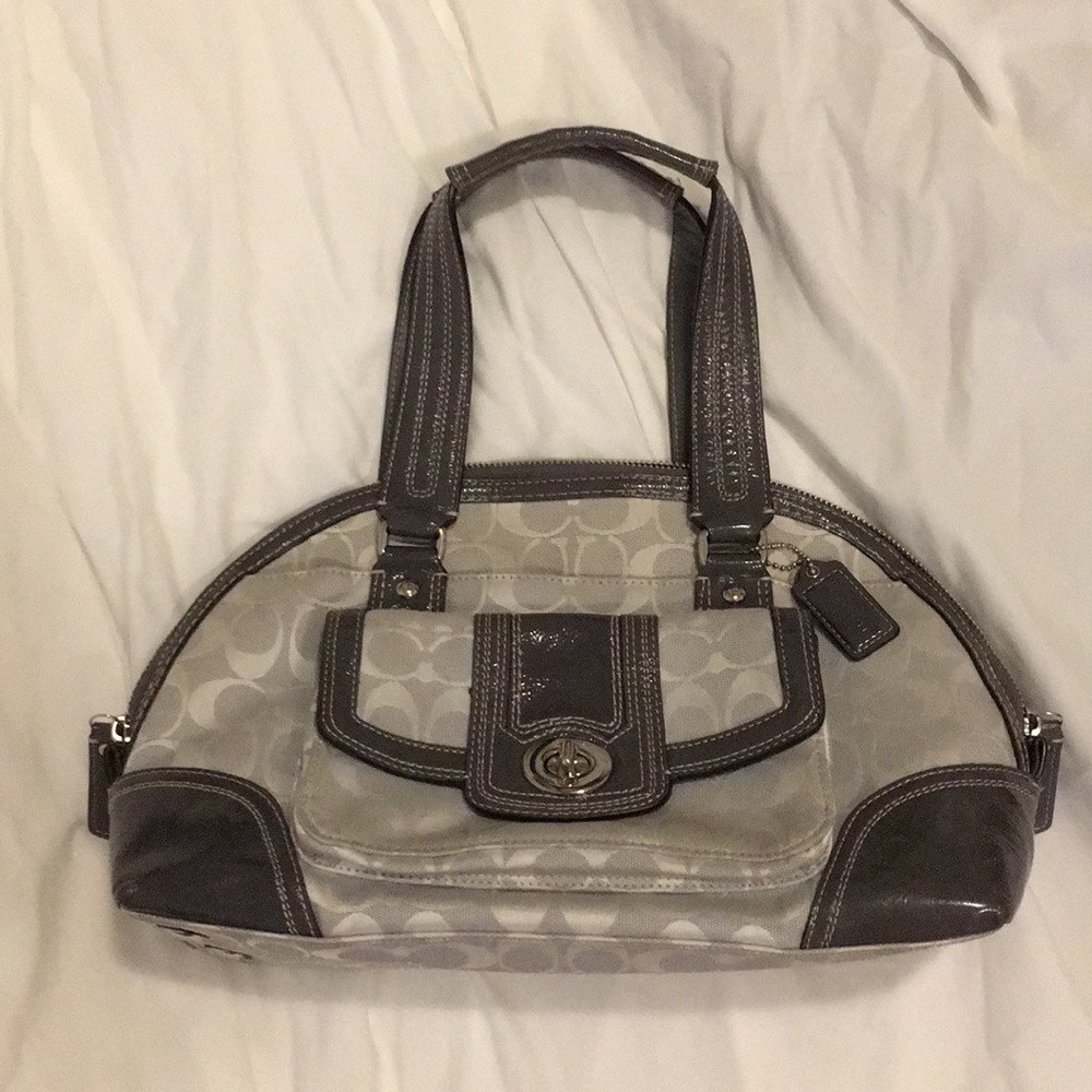 EUC Gray/Silver Coach Satchel