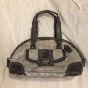 EUC Gray/Silver Coach Satchel