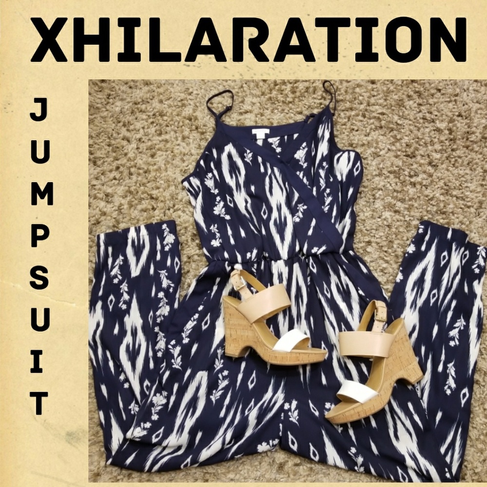 NWOT- Navy/White Jumpsuit