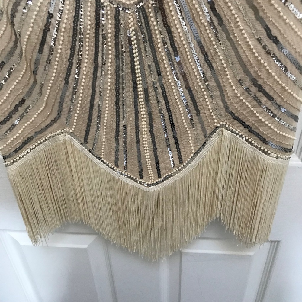 Cream and Gold Festive Dress - Picture 5 of 6