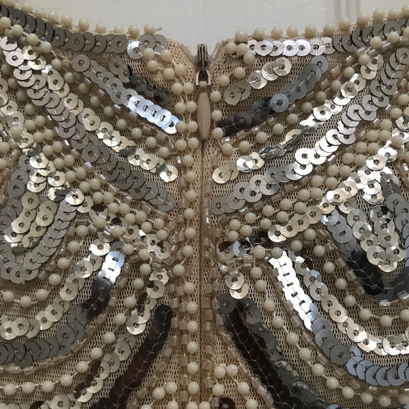 Cream and Gold Festive Dress - Picture 3 of 6