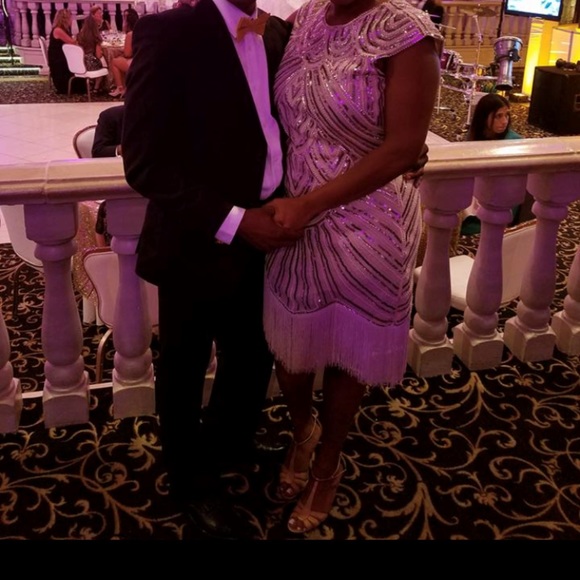 Cream and Gold Festive Dress - Picture 6 of 6