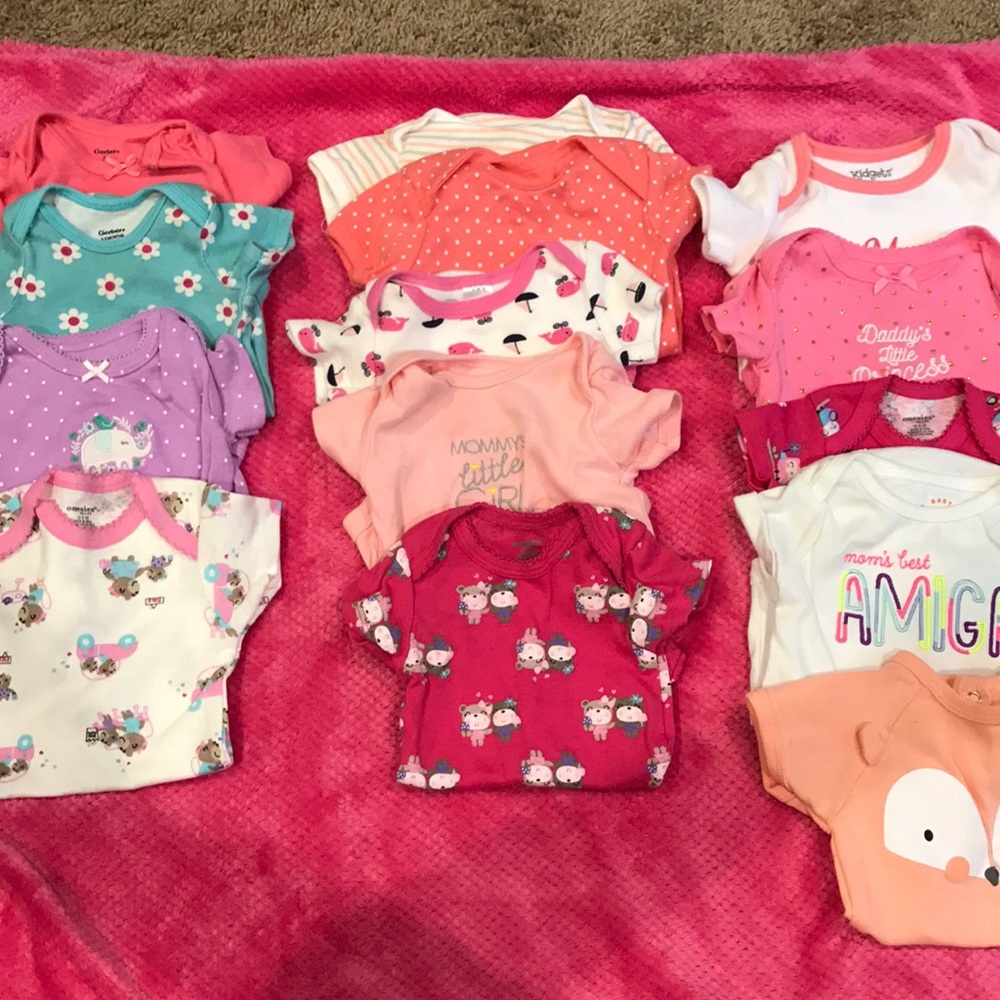 0-3 girl onesie bundle