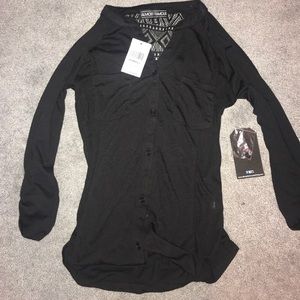 NWT Black 3/4 length sleeve top